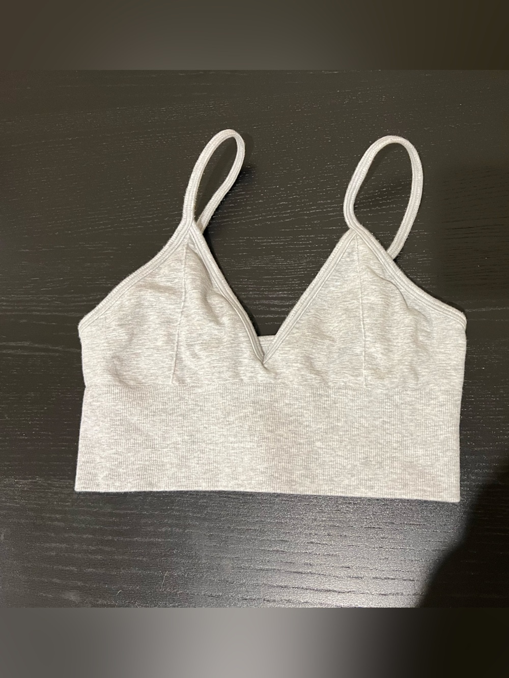 ALO Yoga Light Heather Gray Ribbed Bralette